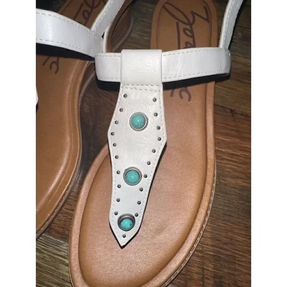NWOT Zodiac Giselle Western Style Sandal W/Turquoise Detail Size 8 - Picture 12 of 14